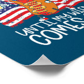 Mannen Funny 4 juli Hot Dog Wiener komt uit Poster (Hoek)