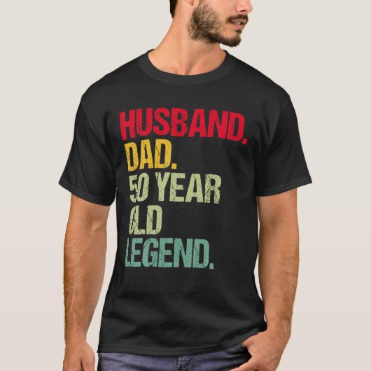 Mannen Funny 50e verjaardag van Husband Dad 50 jaa T-shirt (Voorkant)