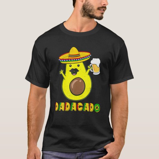 Mannen Funny Avocado pa Vegan Guacamole Dadacado T-shirt (Voorkant)