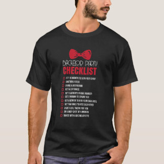 Mannen Funny Bachelor Party Checklist Groom Quote T-shirt