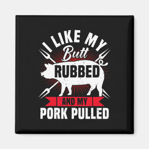 Mannen Funny Bbq Grillen Getrokken Varkensvlees Magneet
