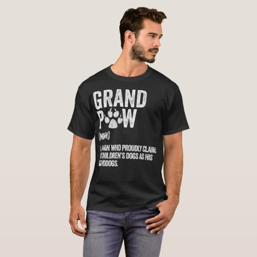 Mannen Funny Best Dog Grandpa Ever Grandpaw Retro T-shirt (Voorkant volledig)