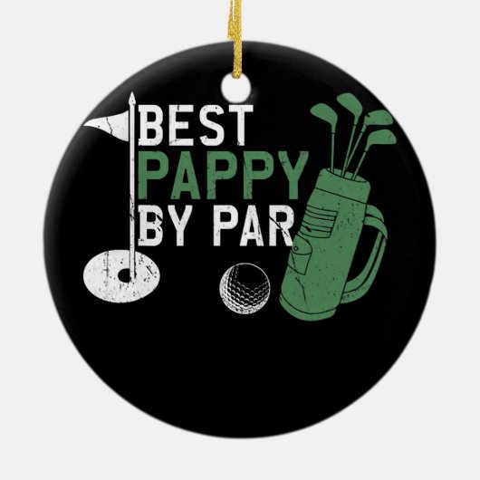 Mannen Funny Best Pappy van Par Vaderdag Golf Keramisch Ornament (Achterkant)