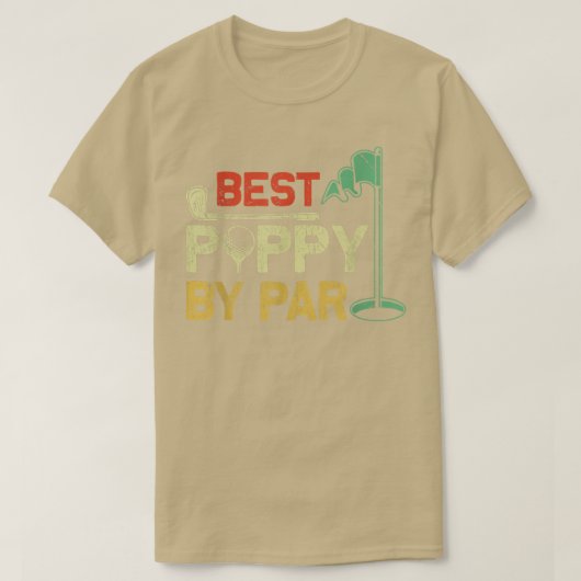 Mannen Funny Best Poppy van Par Vaderdag Golf Lov T-shirt (Design voorkant)