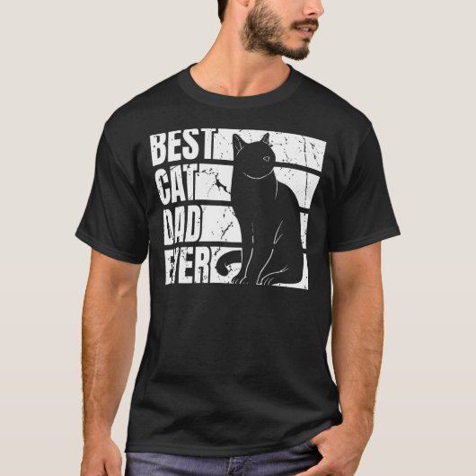 Mannen Funny Beste Kat Papa Graphic Vaders en Mann T-shirt (Voorkant)