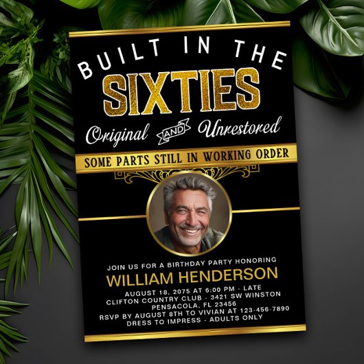 Mannen Funny Birthday Party Gebouwd in de jaren 60 Kaart