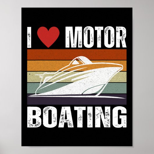 Mannen Funny Boater Life Speed Boat Captain I Love Poster (Voorkant)