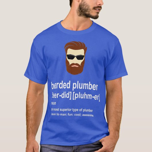 Mannen Funny Brown Beard Plumber Gift for Men Son T-shirt (Voorkant)