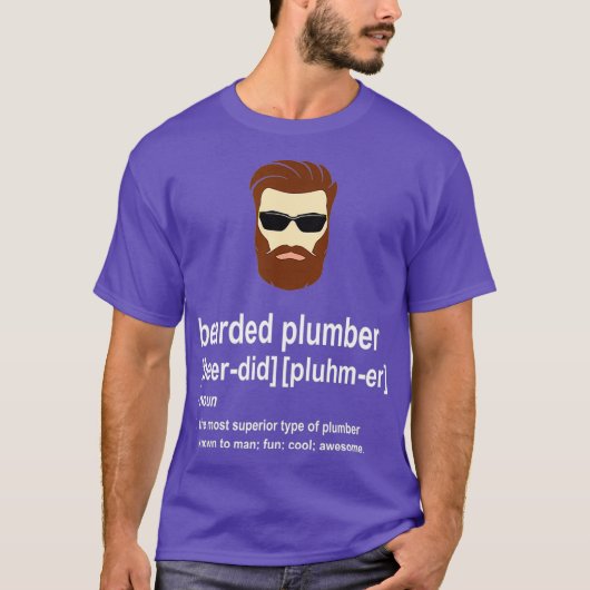 Mannen Funny Brown Beard Plumber Gift for Men Son T-shirt (Voorkant)