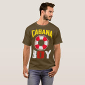 Mannen Funny Cabana Boy Beach Pool Vacking T-shirt (Voorkant volledig)