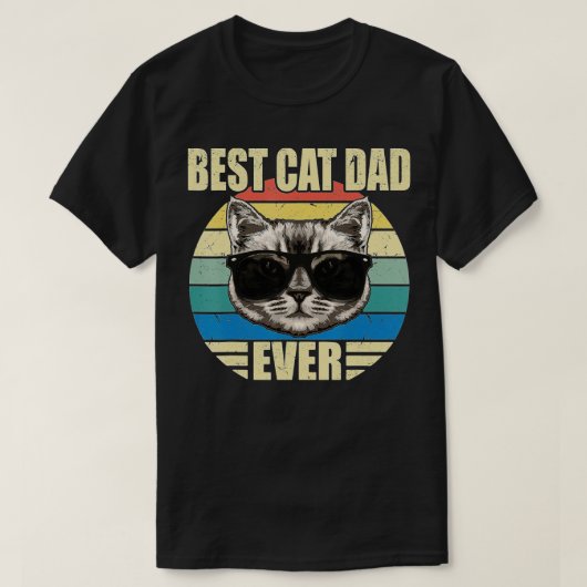 Mannen Funny Cat Papa Vaderdag Beste T-shirt (Design voorkant)