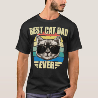 Mannen Funny Cat Papa Vaderdag Beste T-shirt