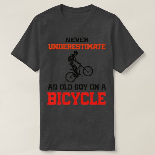 Mannen Funny Cycling onderschat nooit een oude man T-shirt (Design voorkant)