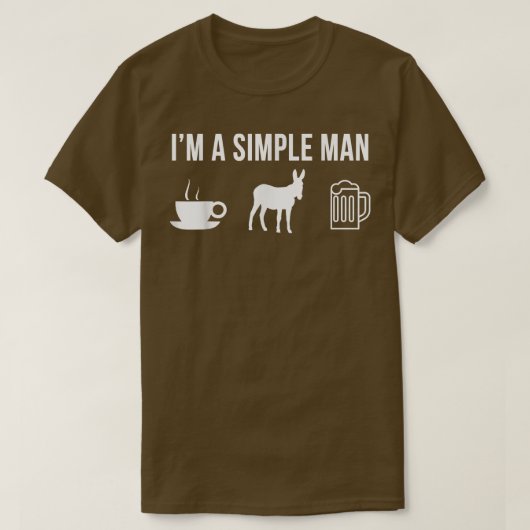 Mannen Funny Donkey Farmer Simple Man T-Shirt (Design voorkant)