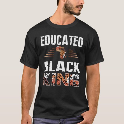 Mannen Funny Educated Black King Black Pride Histo T-shirt (Voorkant)