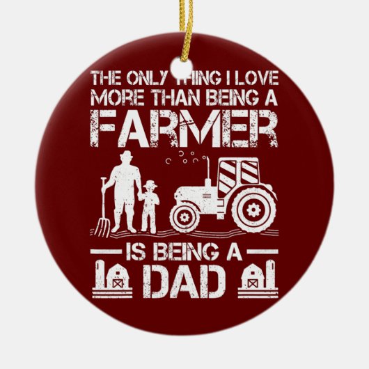 Mannen Funny Farming Tractor Retro Farmer Keramisch Ornament (Voorkant)