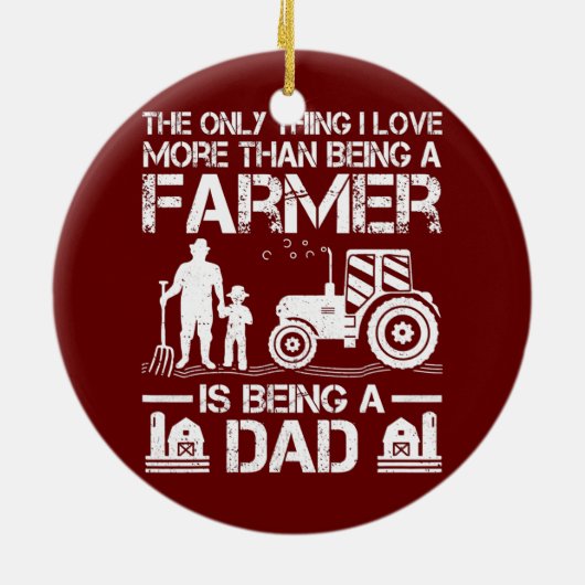 Mannen Funny Farming Tractor Retro Farmer Keramisch Ornament (Achterkant)