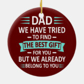 Mannen Funny Fathers Dag pa van de dochter Zoon vr Keramisch Ornament (Achterkant)