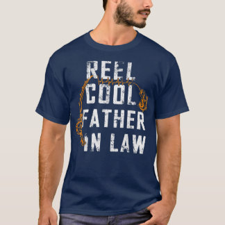Mannen Funny Fathers Dag Reel Cool Father in Law F T-shirt