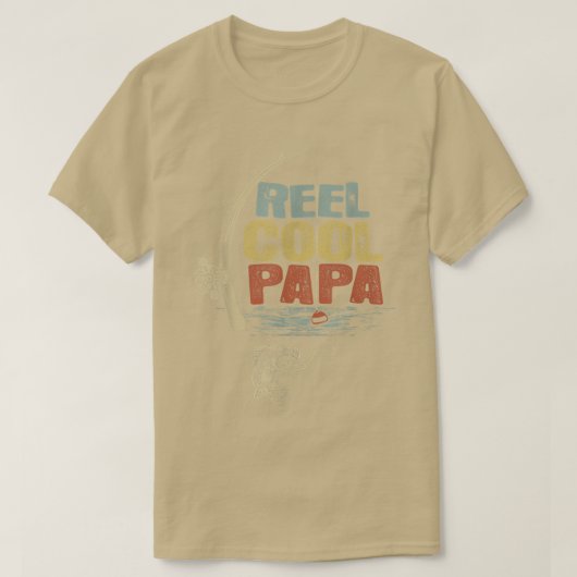 Mannen Funny Fisherman Reel Cool Papa 2584 T-shirt (Design voorkant)