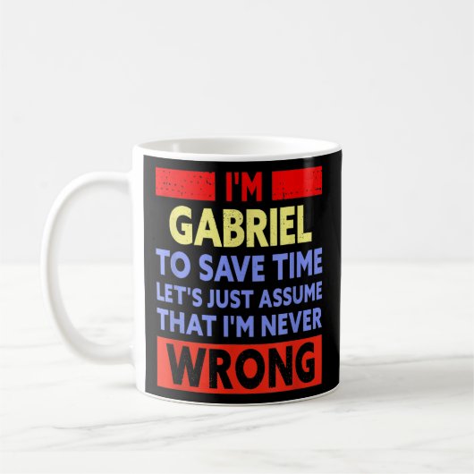 Mannen Funny Gabriel heeft nooit de verkeerde naam Koffiemok (Links)