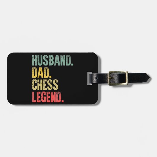 Mannen Funny Gift Husband Pap Chess Legend Bagagelabel (Voorkant horizontaal)