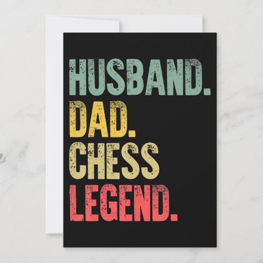 Mannen Funny Gift Husband Pap Chess Legend Feestdagenkaart (Voorkant)