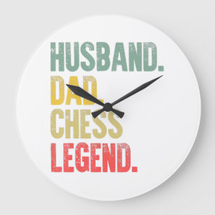 Mannen Funny Gift Husband Pap Chess Legend Grote Klok