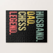 Mannen Funny Gift Husband Pap Chess Legend Legpuzzel (Horizontaal)