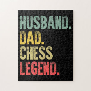 Mannen Funny Gift Husband Pap Chess Legend Legpuzzel
