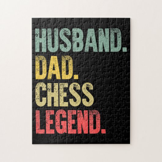 Mannen Funny Gift Husband Pap Chess Legend Legpuzzel (Verticaal)