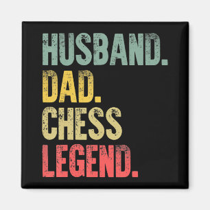 Mannen Funny Gift Husband Pap Chess Legend Magneet
