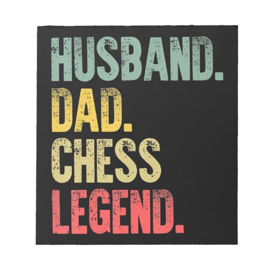 Mannen Funny Gift Husband Pap Chess Legend Notitieblok (Voorkant)
