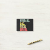 Mannen Funny Gift Husband Pap Chess Legend Post-it® Notes (Op bureau)