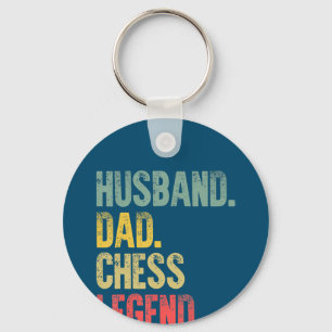 Mannen Funny Gift Husband Pap Chess Legend Sleutelhanger