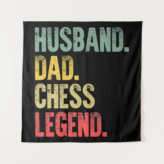 Mannen Funny Gift Husband Pap Chess Legend Wandkleed (Voorkant)