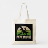 Mannen Funny Grandpa Shirten, Papasaurus Dinosaur Tote Bag (Achterkant)