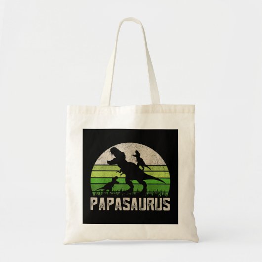 Mannen Funny Grandpa Shirten, Papasaurus Dinosaur Tote Bag (Voorkant)