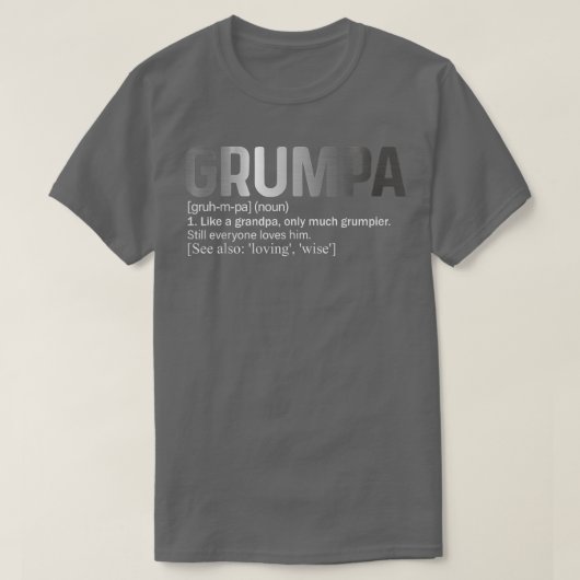 Mannen Funny Grumpa-definitie als een reguliere gr T-shirt (Design voorkant)
