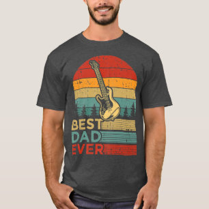 Mannen Funny Guitar  Retro Best Guitar Dad Ev T-shirt