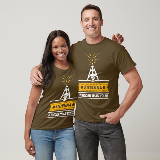 Mannen Funny Ham Radio Gift My Antenna is groter T-shirt (Unisex)