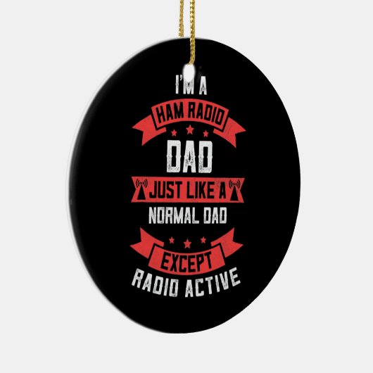 Mannen Funny Ham Radio Pap Fathers Day Radio Keramisch Ornament (Rechts)
