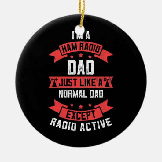 Mannen Funny Ham Radio Pap Fathers Day Radio Keramisch Ornament (Voorkant)