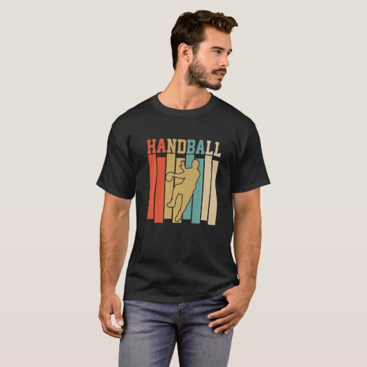 Mannen Funny Handball Retro stijlontwerp Han T-shirt (Voorkant volledig)