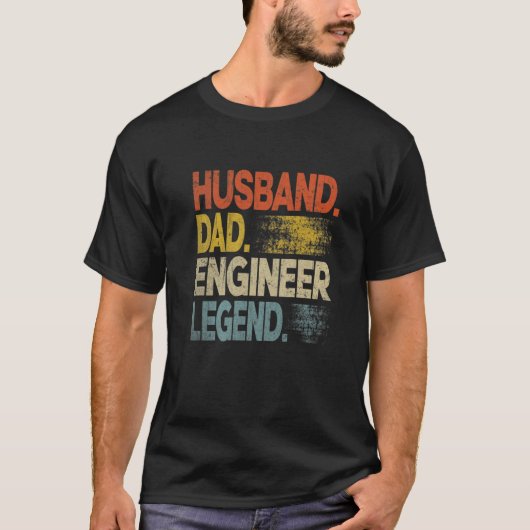 Mannen Funny Husband Pap Engineer Legend Vet T-shirt (Voorkant)