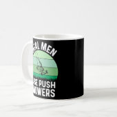 Mannen Funny Lawn Mowing Real Mannen Landschaper G Koffiemok (Voorkant links)