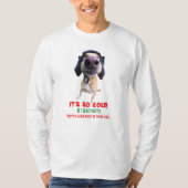 Mannen Funny Long Sleeve TShirt Teddy het Spaz Man (Voorkant)