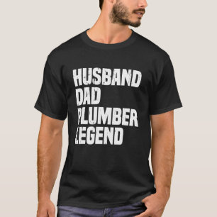 Mannen Funny Mannen Vintage Husband Dad Plumber Le T-shirt