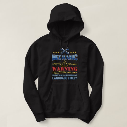 Mannen Funny Mechanic Hourly Rate Labor Hoodie (Design voorkant)