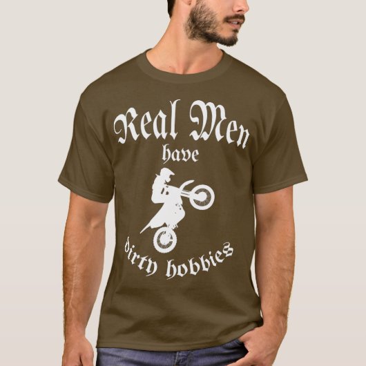 Mannen Funny Motocross-design echte Mannen hebben T-shirt (Voorkant)